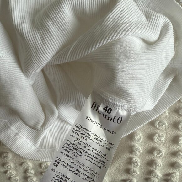 The Attico Tank Top Ribbed Knit 100% Cotton Metal Button Detail Racer Back Sz 40 - Picture 3 of 8